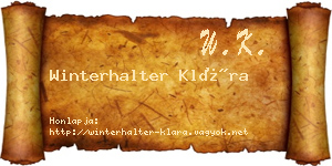 Winterhalter Klára névjegykártya
