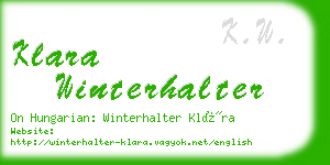 klara winterhalter business card